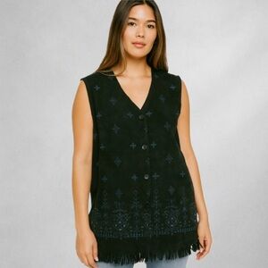 Vintage TR Bentley Women’s Vest 3X Boho Fringe Aztec Plus